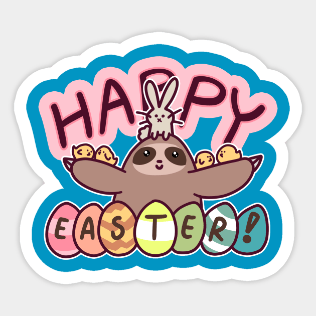 Happy Easter Sloth Sticker by saradaboru